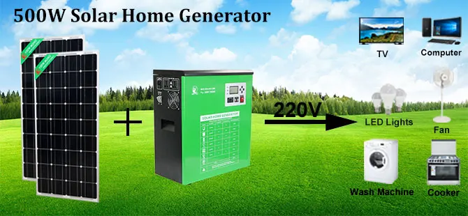 solar system home generator all in one design with mono panel 500W