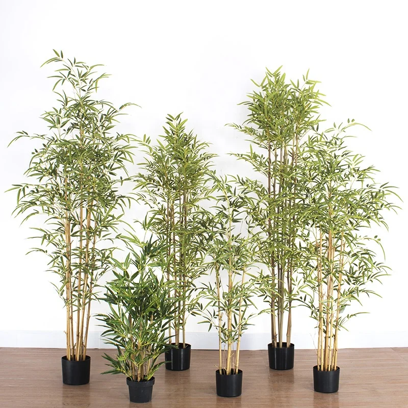 

artificial plants plastic outdoor bamboo plantas artificiales silk fence artificial bamboo bonsai tree, Green leaves