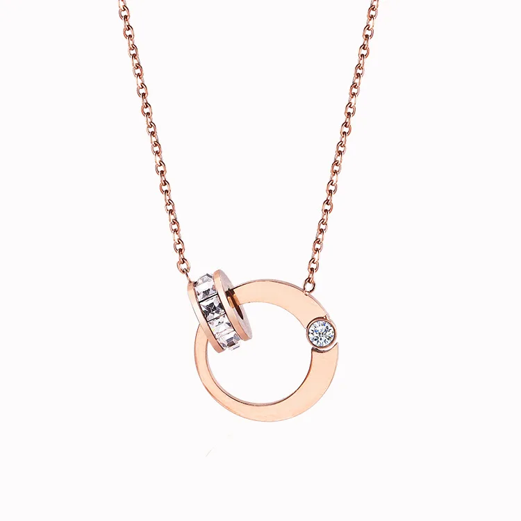 

Hot Sale Product Black Gold Plating Titanium Stainless Steel Dumbbell Pendant Necklace
