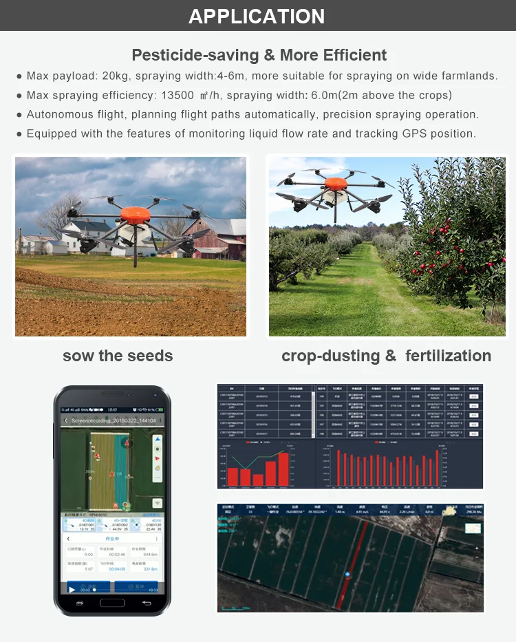10 KG RTK horticulture agricultural spraying drone uav crop sprayer