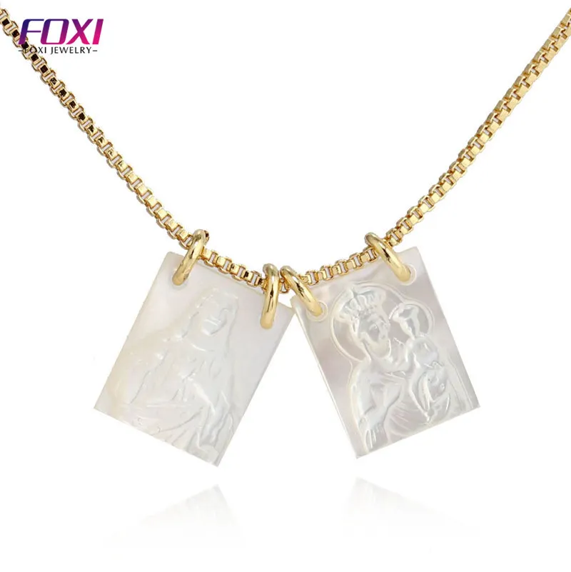 

Mother's day jewelry virgin mary pendant shell necklace