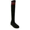 Famous brand sock over Knee thigh High causal flat black knitted boots