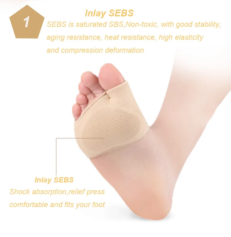 SEBS Nylon Bunion Sleeve Cushion Insole Pad Metatarsal Pad Sleeve