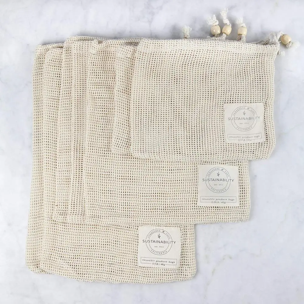 

Sipima Produce Bag Set Organic Cotton Mesh Reusable Organic Cotton Produce Bag