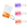 Fashionable Popular OEM Logo Safety Use Soft Waterproof Silicone Earplugs With String In Plastic Clear Case For Promotion