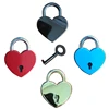 Purple Classic Heart Padlock Jewelry Boxes Lock Heart Shape Vintage Old Antique Style Mini Archaize Padlocks Key Lock