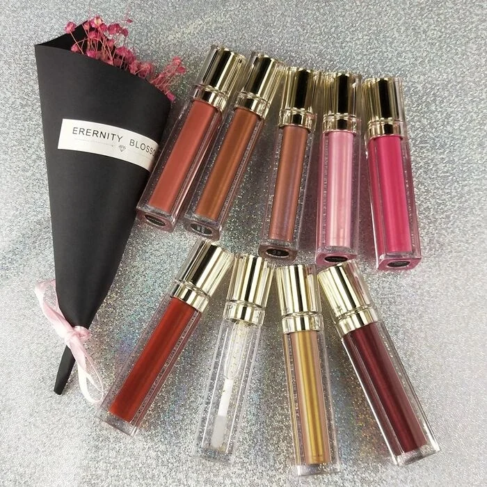 

New 15 Colors Cruelty Free Shimmer Liquid Lip Gloss Private Label Custom Logo Shiny Glitter Clear Lipgloss