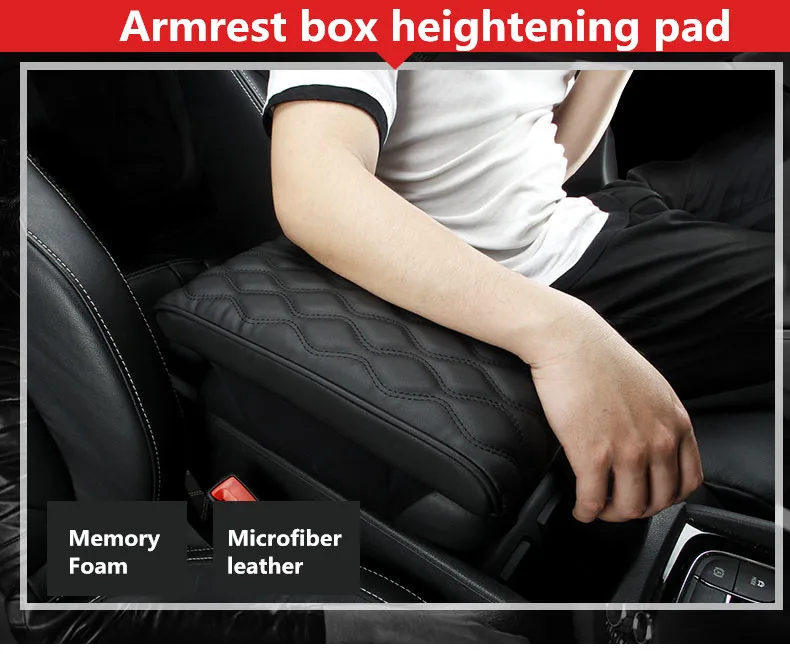 Car Armrest Support Cushion,Universal Car Memory Foam Center Console Armrest Cushion Cover Pad 