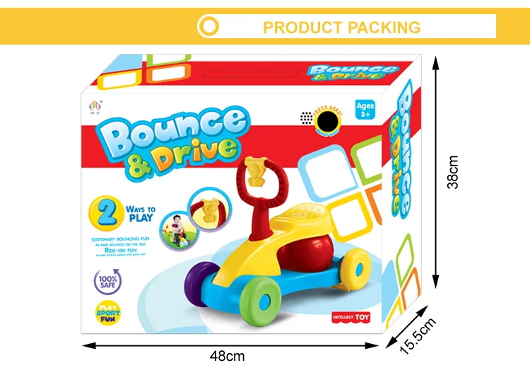 High quality jump music ride on cars bounce drive baby walker car