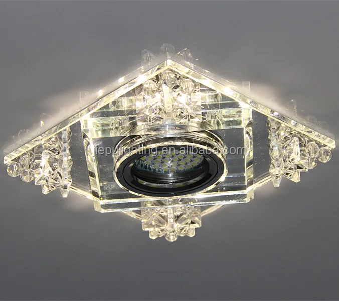 
crystal glued square ceiling lamp spotlight downlight indoor lighting MR16 LEDGU5.3 house decoration lamp for home hotel holiday 