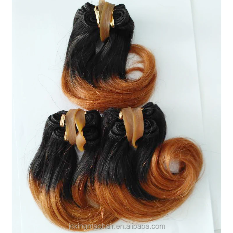 

Hotsale short wavy human hair extension 6"inches brazilian hair weave 1b 30 ombre color hair