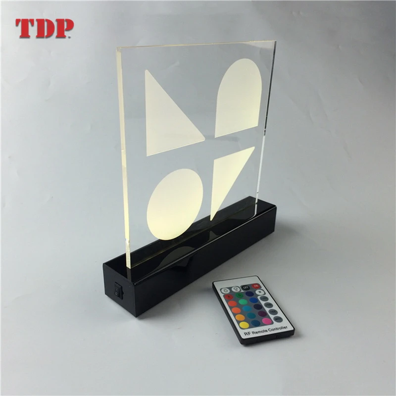 Laser Engraved Double Led Light Bases Acrylic 12v Led Edge Lit Sign