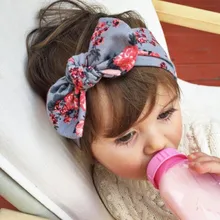 1 pieces 2015 Cute Newborn Baby Cool Girls Printing Knot Elasticity Headband Cotton Children Girls Baby Hair Accessories T14
