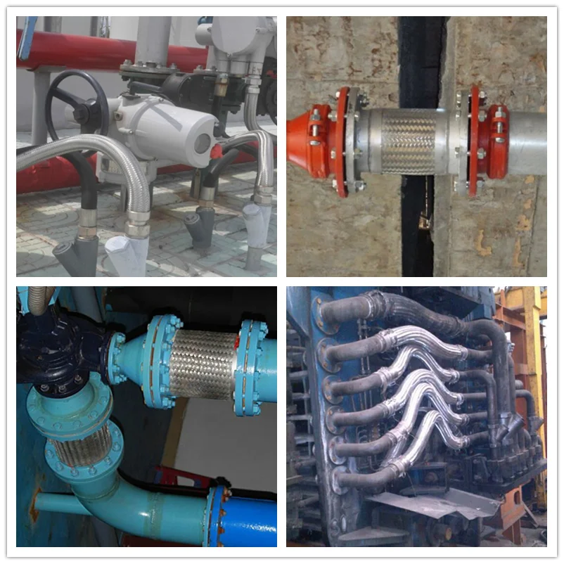 ANSI/DIN/BS/JIS/GB stainless steel SS304 SS316 SS316L flange ends flexible metal hose