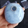 Oval Shape Blue Calcite Marble Hand Pipe Celestite Smoking Pipes