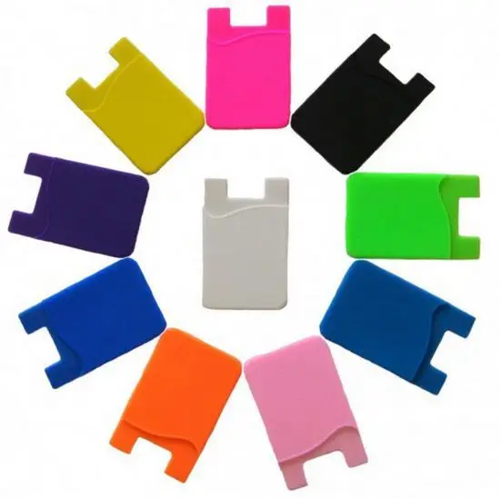 

logo printing silicone 3m sticker phone pocket