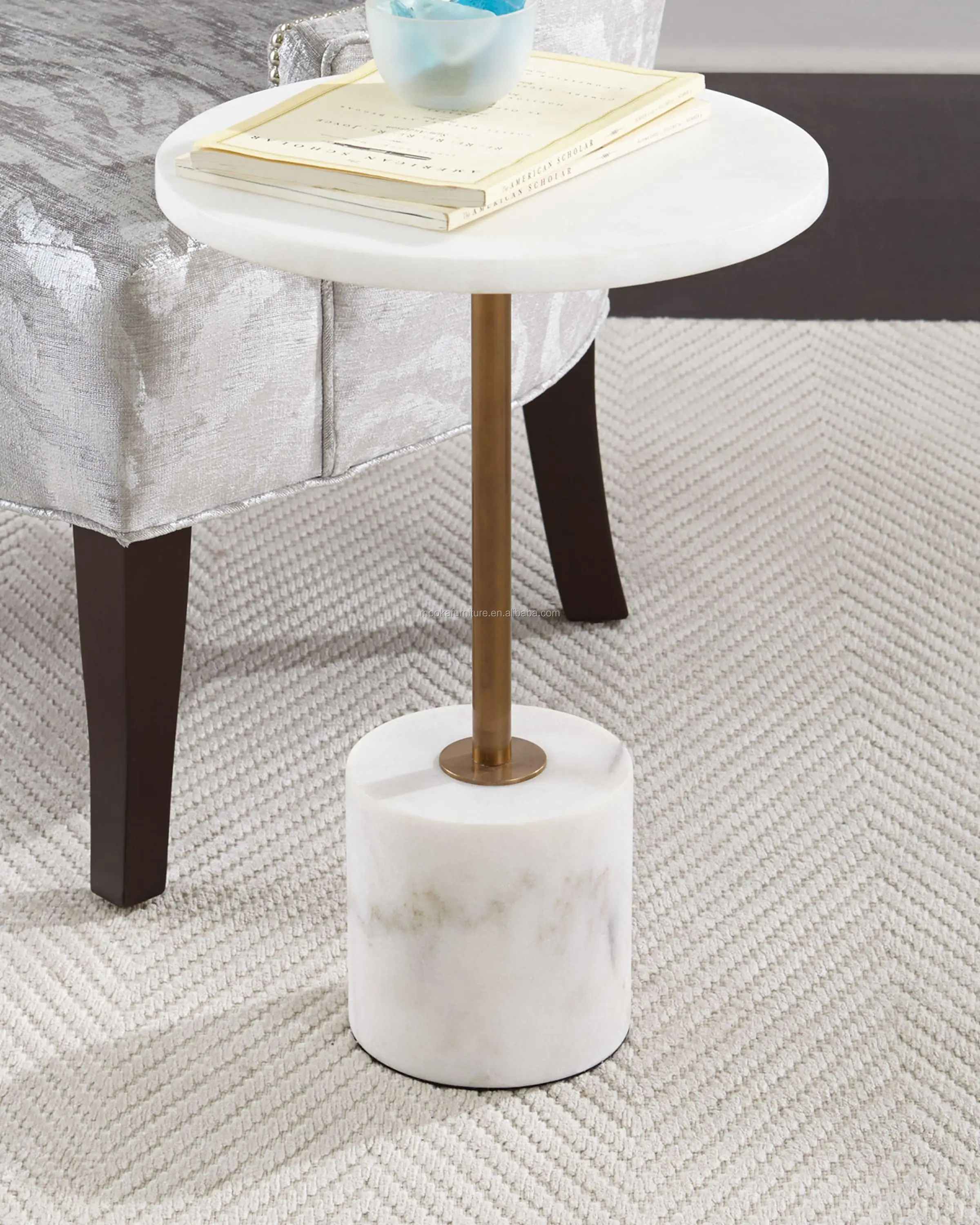 Solid Copper Steel Frame Real Heidi Side Marble Table Buy Marble