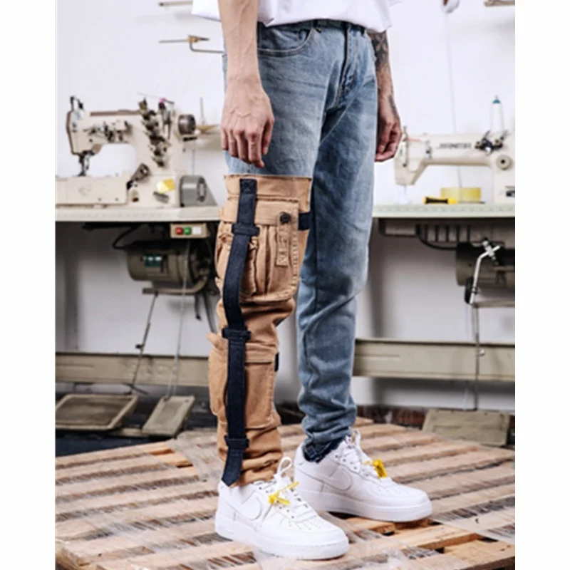 

OEM trousers for men stock dropshipping hitpop cargo trousers jeans pants