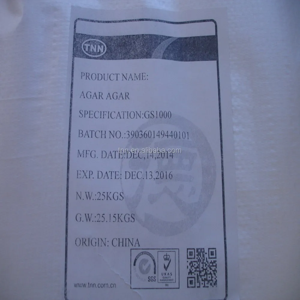 
25kg kraft bag 9002-18-0 best quality Agar Agar 