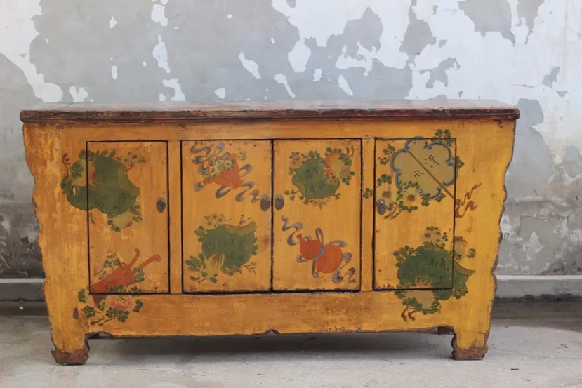Asian Antique Vintage Hand Painted Mongolia Cabinet Buy Antique