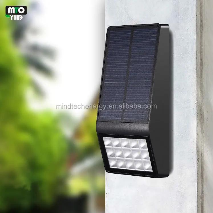Three grades lighting ABS waterproof outdoor solar fence light