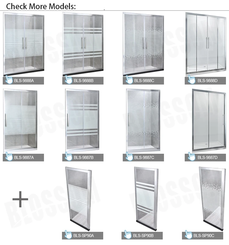 Hangzhou Blossom 1200mm Sliding Obscure Glass Shower Door With En12150