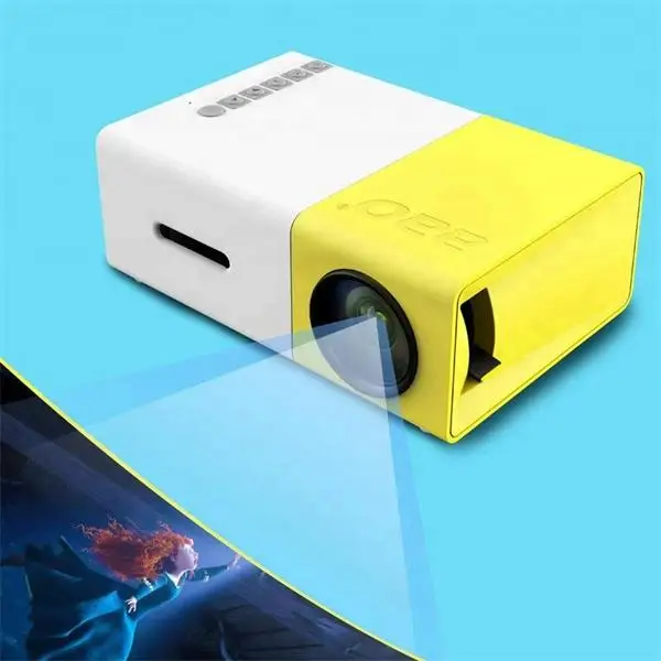 

Mini Projector Portable LED Projector Home Cinema Theater with PC Laptop USB/SD/AV/HDMI Input Pocket Projector for Video game, Yellow/black