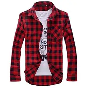 red check shirt with white t shirt