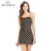 High quality cheap casual spaghetti straps black sequin dress for women special offer
