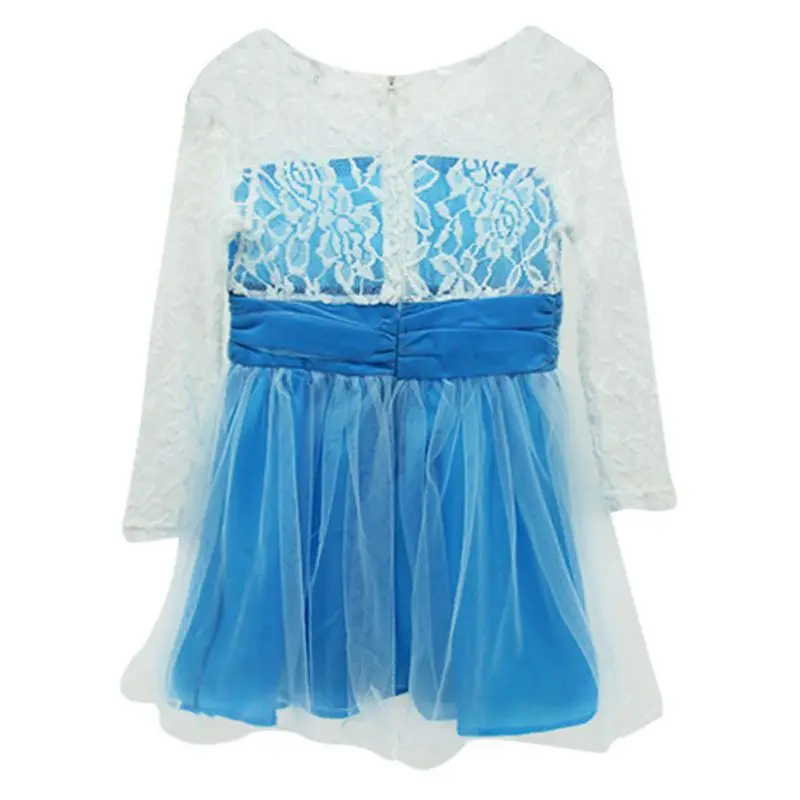 2015 Girls Princess Lace font b Fancy b font font b Dress b font Long Sleeve