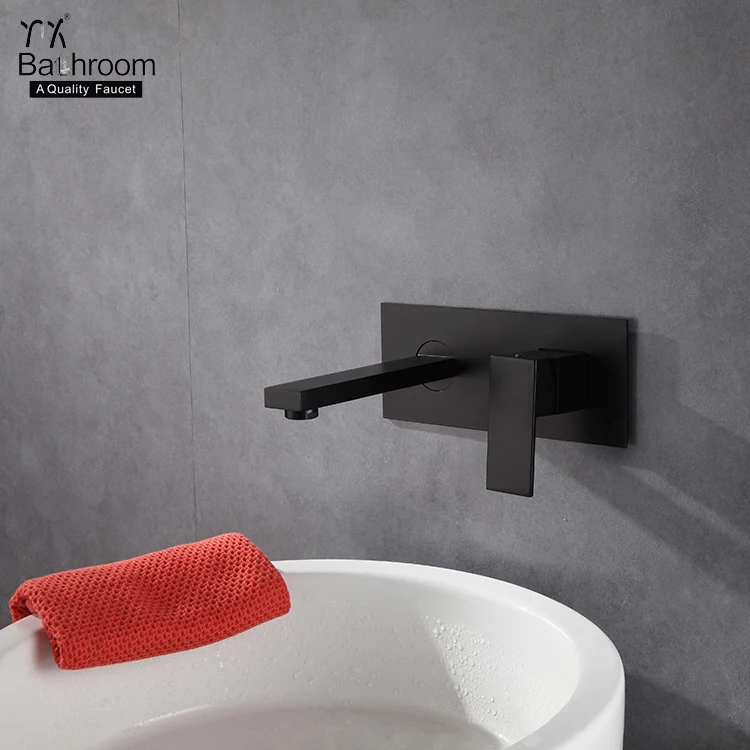
Square with base matte black Wall Mounted two hole basin faucet with cUPC Certification bathroom taps faucet tapware 