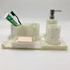4pcs capiz shell liquid soap dispenser resin hotel bath room accessory set