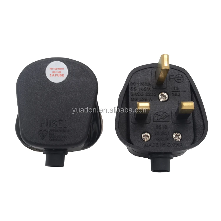 9518 13A Boîte de 20 black PRO ELEC plug 13A boîte noire de 20