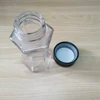 50ml hexagonal unique shape glass bottle with black child-resistant cap