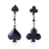 2019 Punk Women Irregular Heart Dangle Ear Stud Playing Cards Earrings Jewelry