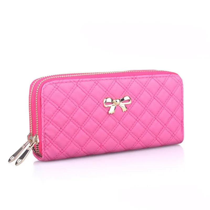 

Multi card Long Wallet PU Leather Ladies Fashion butterfly knot wallet generous women handbag girls coin purse