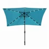 10 x 6.5ft LED Lighted Patio Market Umbrella Outdoor Solar Powered Table Umbrella, 6 Ribs
