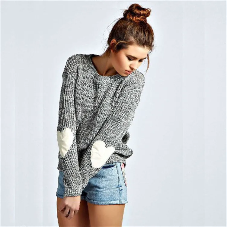 

Love heart factory winter Sweater Knitted Women's Long Sleeve round O neck pullover Sweater, Shown