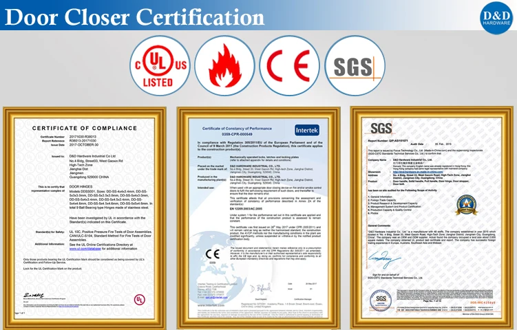 Door Closer Certification-D&D Hardware
