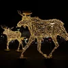 Outdoor 3D IP65 LED sculptures Christmas animals lighted wire frame reindeer Christmas lighting for garden