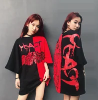 

2018 summer tide brand hip hop trend personality long short-sleeved T-shirt men and women ins super fire top