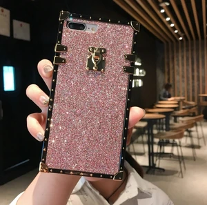 Rectangle Glitter Shockproof TPU Phone Case iPhone X XR Max