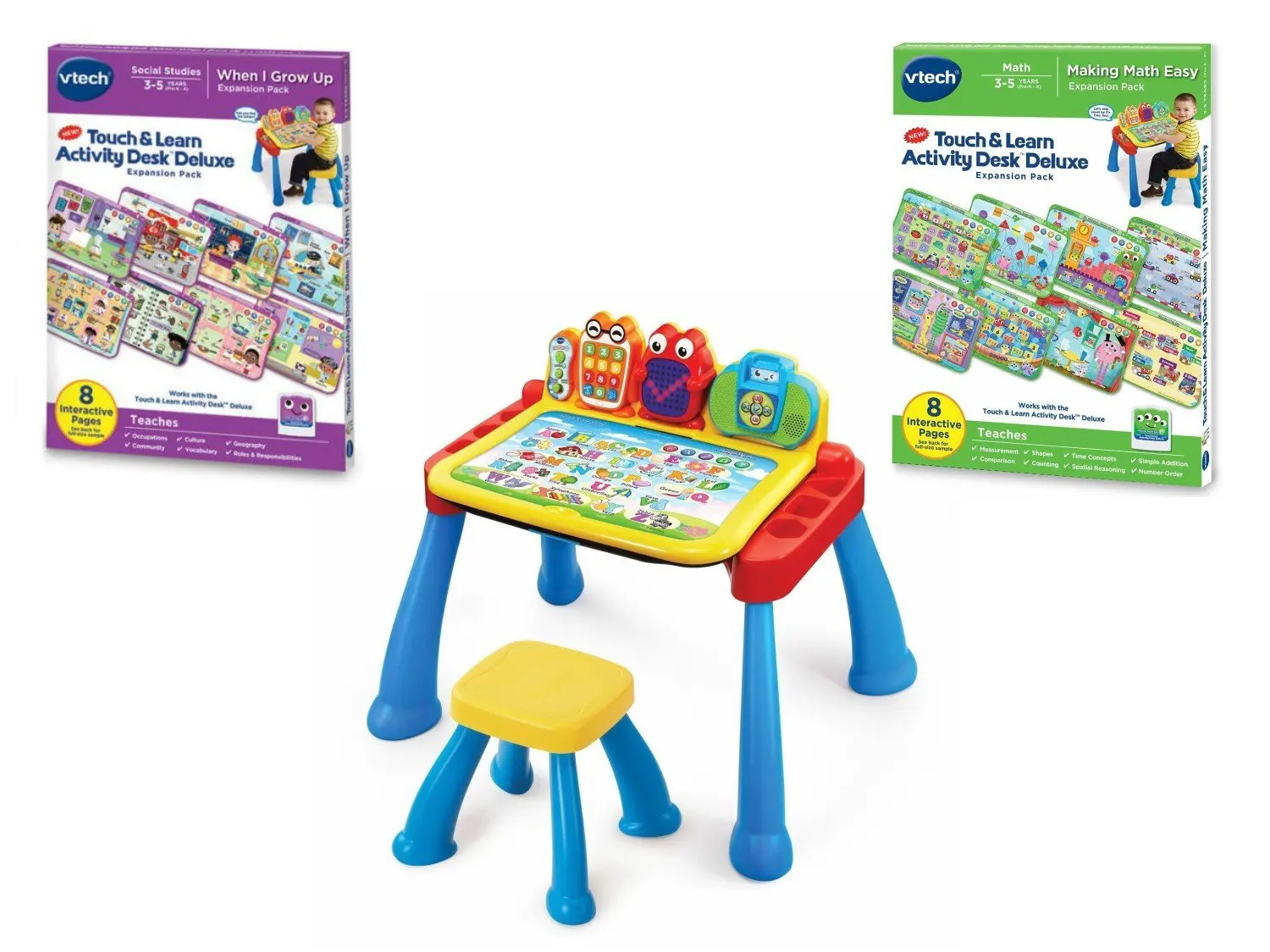 vtech touch and learn activity desk expansion pack bundle