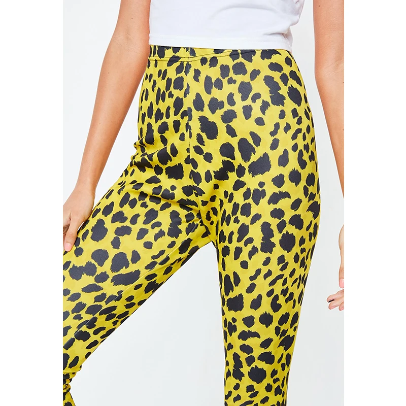 yellow leopard pants