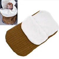 

STOCK Wool Knitting Baby Knitted Sleeping Bag Thickening Flannel Warm Outdoor Stroller Sleeping Bag