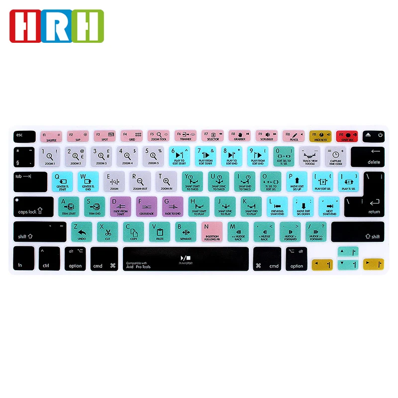 

computer laptop English Shortcuts protector For Macbook Retina 13 15 air A1466 laptop premiere pro cc hard keyboard cover