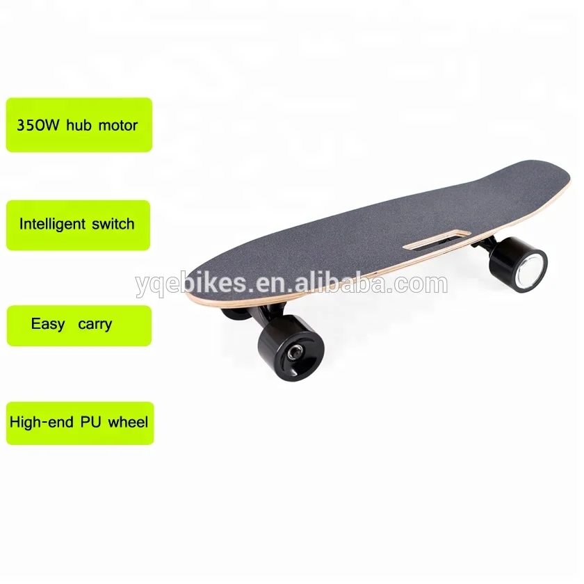 

YQEBIKES Wholesale 350W 4 wheel cheap electric skate board portable hub motor electric skateboard, Customized
