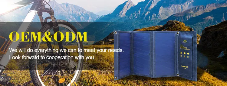 Portable 21W High Efficiency Solar Panels with Solar Battery Cells USB Output Port for Ourdoor Camping Hiking Travel