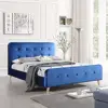 Great Deal Furniture Blue Leather Bed Frame