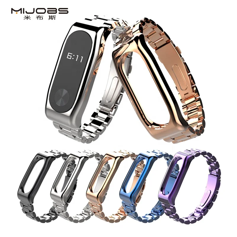 

Mijobs mi band 2 metal strap stainless steel miband 2 replace band accessories for mi band 2